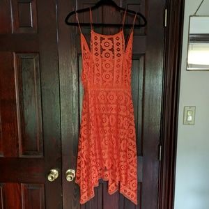 Free People Red/Orange Lace Handkerchief FitnFlare